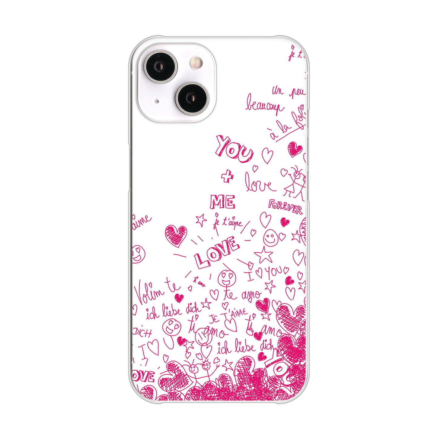 iPhone 14 プリティハート ハードケース 背面印刷