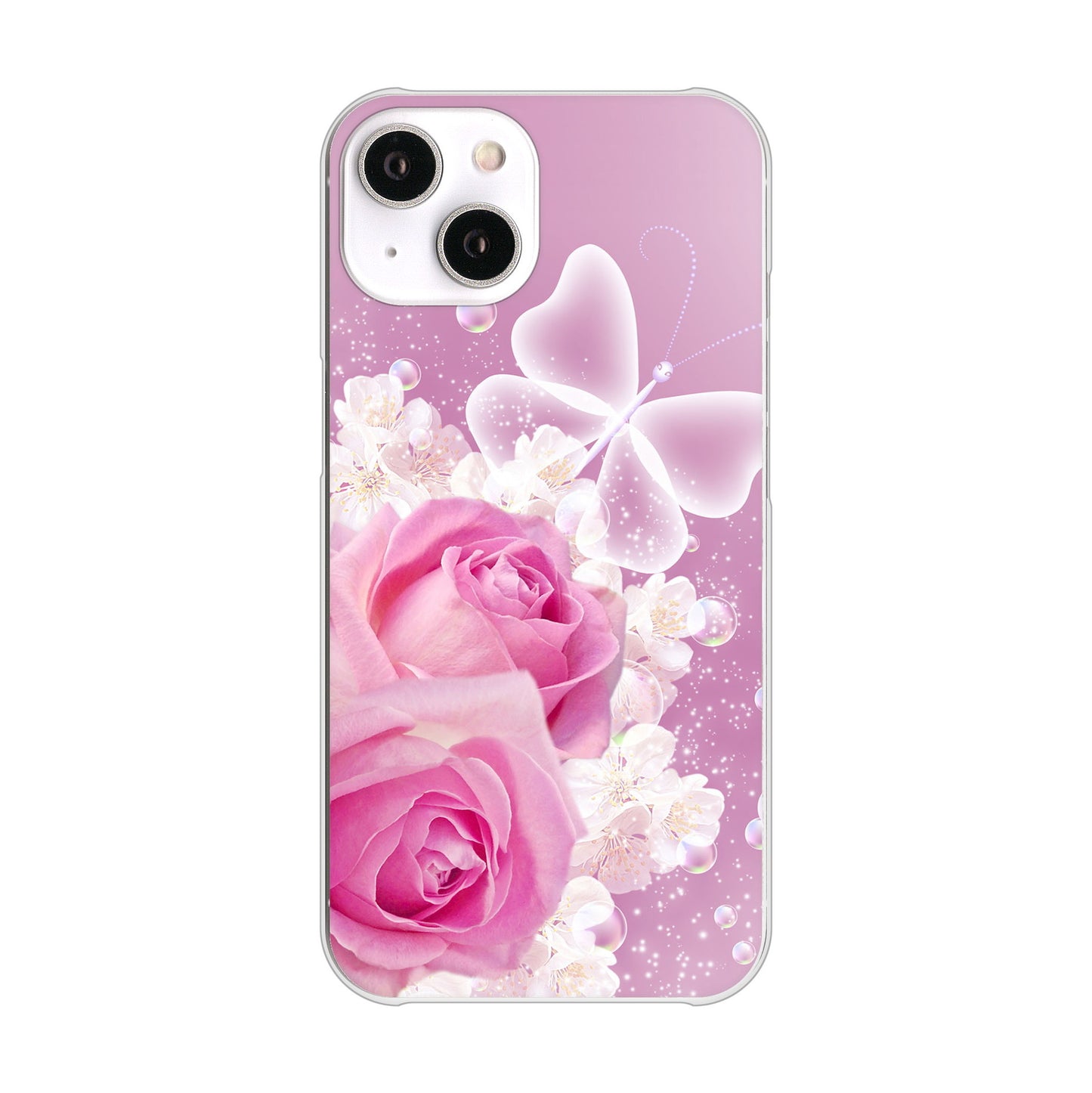iPhone 14 ロマンチックなバラ ハードケース 背面印刷