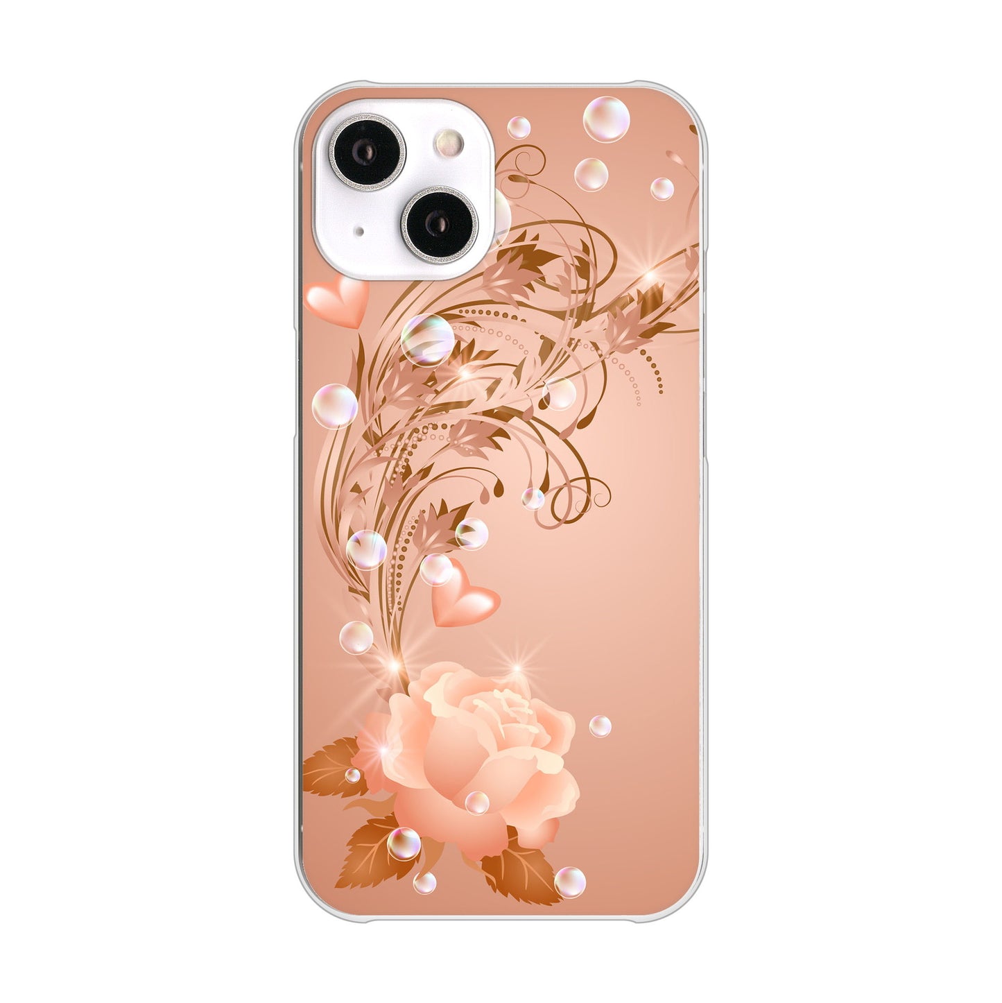 iPhone 14 ロマンチックなバラ ハードケース 背面印刷