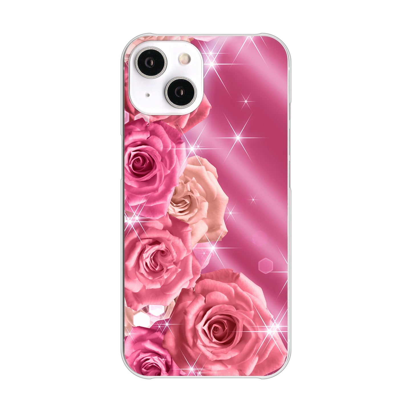 iPhone 14 1182 ピンクの薔薇に誘われて ハードケース 背面印刷