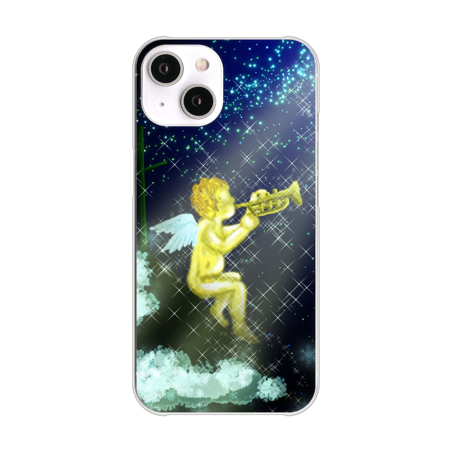 iPhone 14 1248 天使の演奏 ハードケース 背面印刷