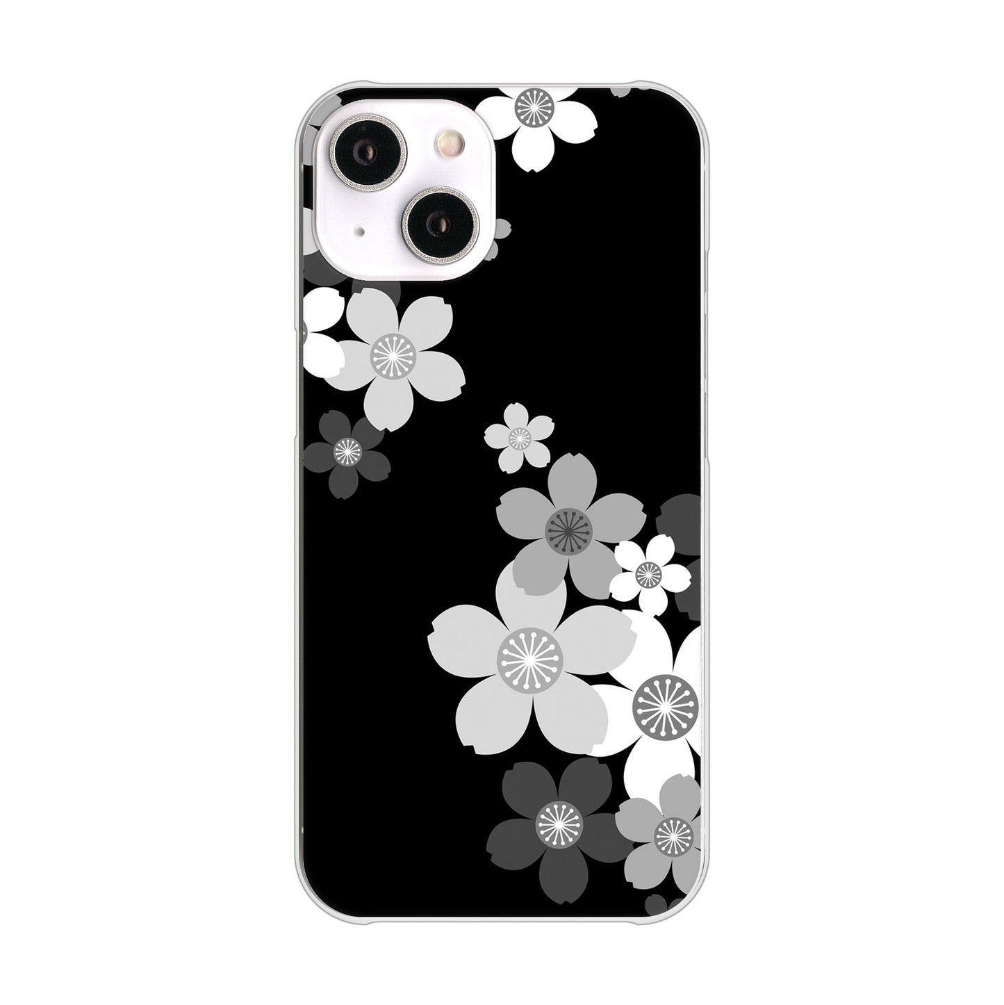 iPhone 14 1334 桜のフレーム ハードケース 背面印刷