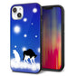 iPhone14 Plus 強化ガラス＆TPUスマホケース ガラプリ【YJ335 雪の結晶 はちわれ】
