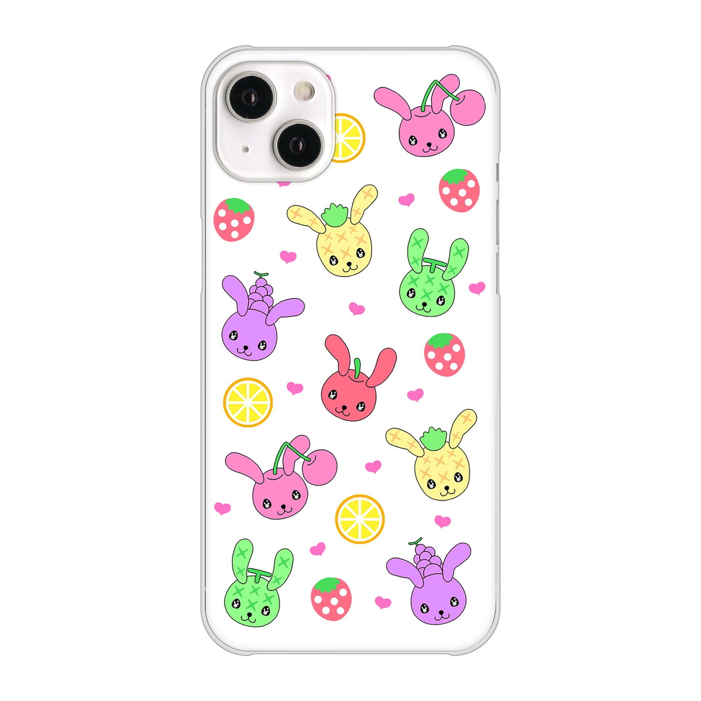 iPhone 14 Plus AG826 フルーツうさぎのブルーラビッツ（白） ハードケース 背面印刷