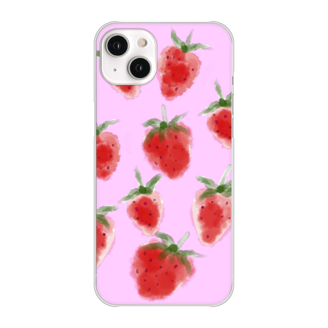 iPhone14 Plus 高画質仕上げ 背面印刷 ハードケース【YJ180 イチゴ 水彩180】