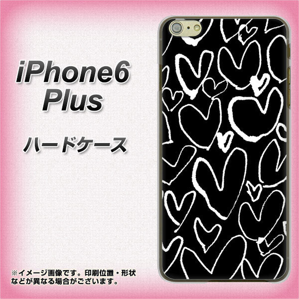iPhone6 PLUS 高画質仕上げ 背面印刷 ハードケース【1124 ハート BK＆WH】
