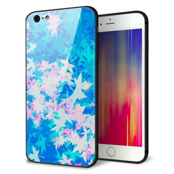 iPhone6s PLUS 強化ガラス＆TPUスマホケース ガラプリ【YJ290 デザインもみじ】