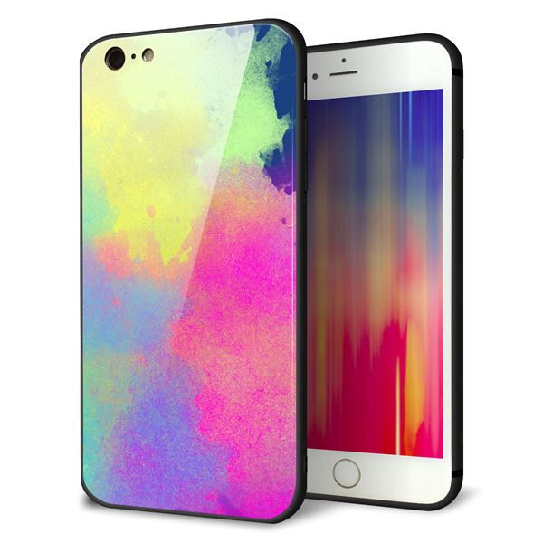 iPhone6s PLUS 強化ガラス＆TPUスマホケース ガラプリ【YJ294 デザイン色彩】