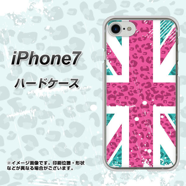 iPhone 7 SC807 ユニオンジャック ピンクヒョウ柄 ハードケース 背面印刷