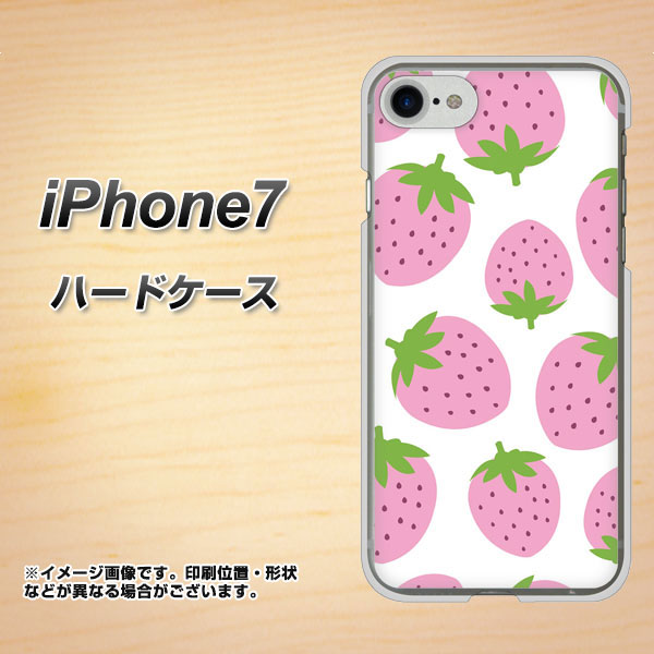 iPhone 7 SC816 大きいイチゴ模様 ピンク ハードケース 背面印刷