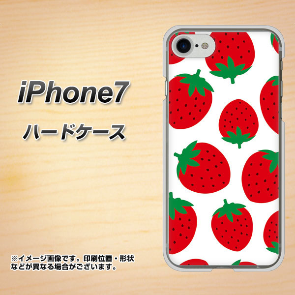 iPhone 7 SC818 大きいイチゴ模様レッド ハードケース 背面印刷