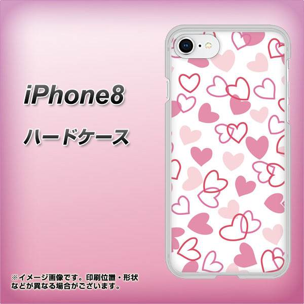 iPhone 8 VA929 ハートがいっぱい ピンク ハードケース 背面印刷