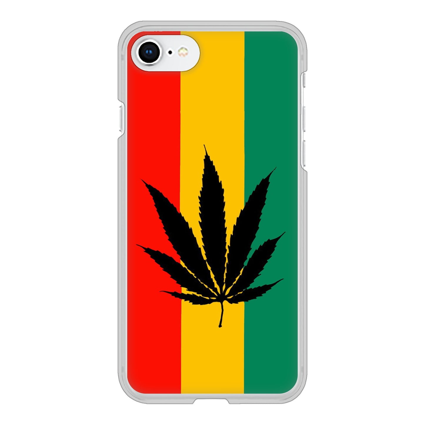 iPhone SE (第2世代) 083 大麻ラスタカラー ハードケース 背面印刷