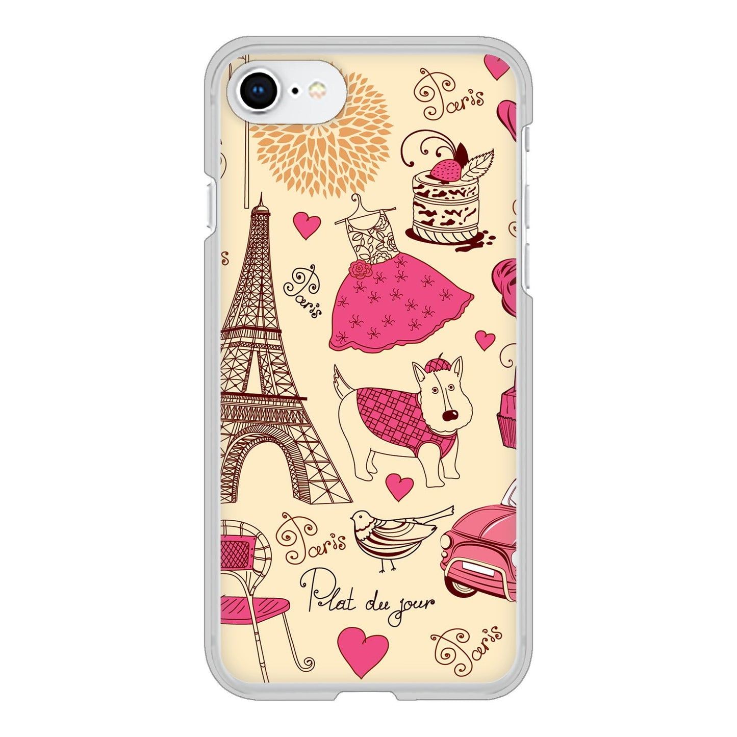 iPhone SE (第2世代) LOVE フランス ハードケース 背面印刷