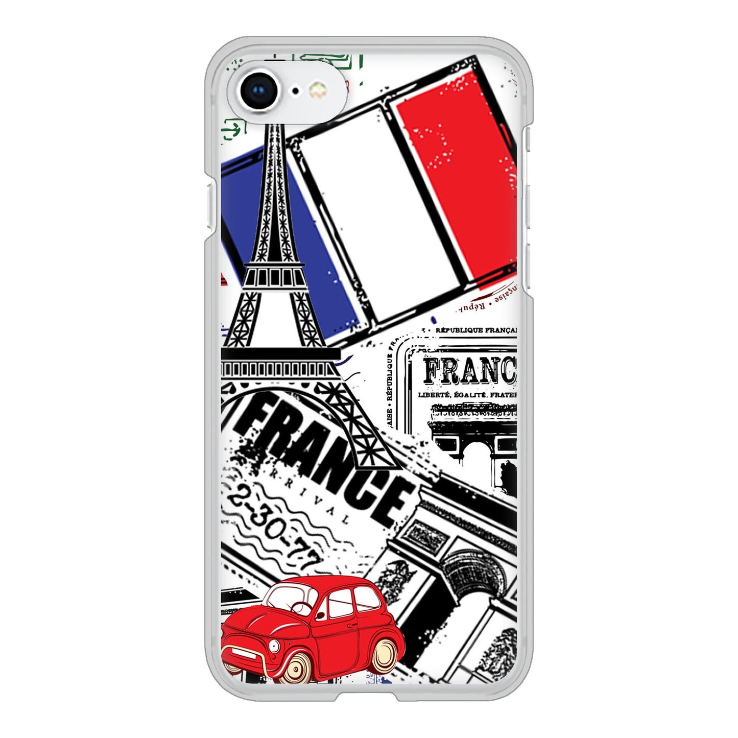 iPhone SE (第2世代) LOVE フランス ハードケース 背面印刷