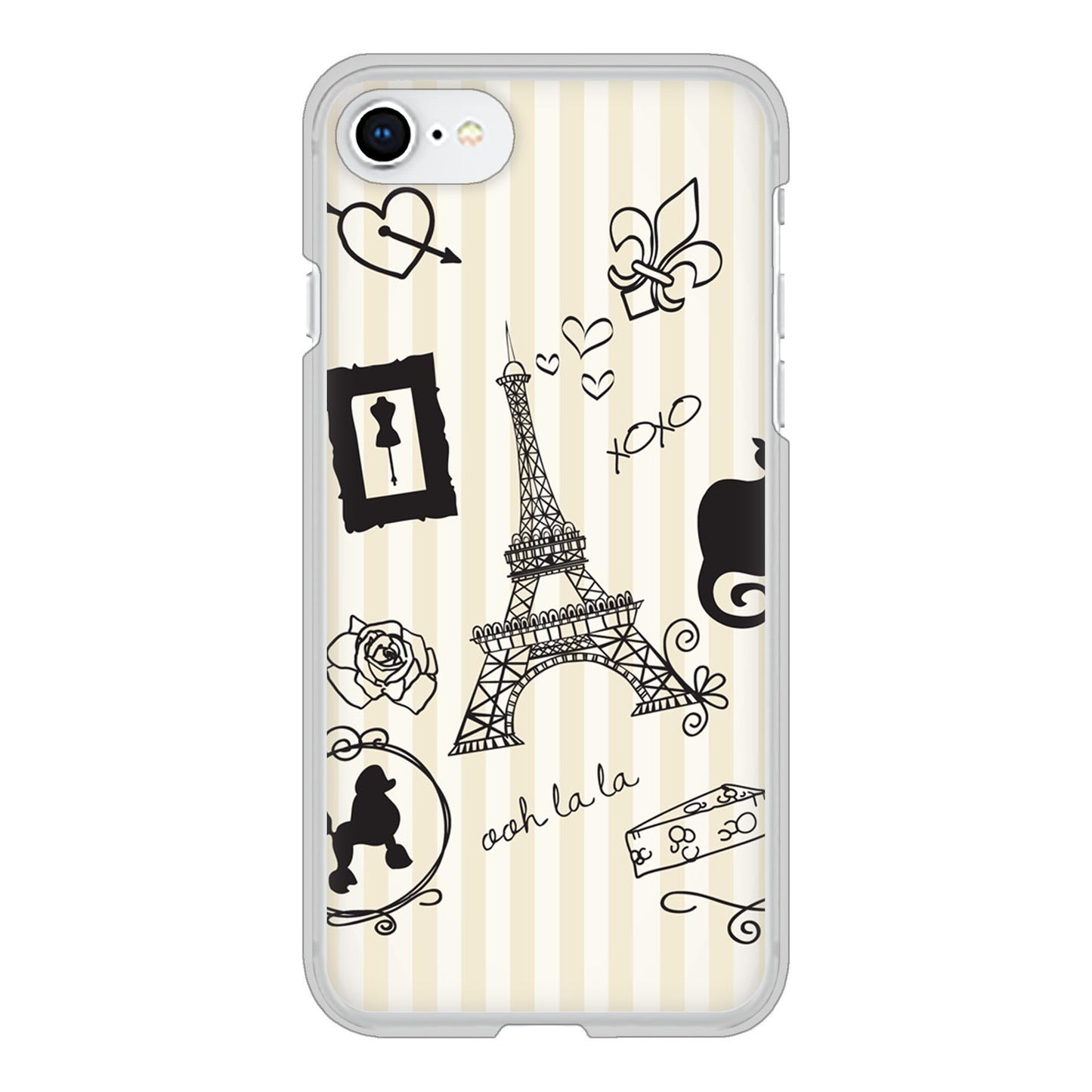 iPhone SE (第2世代) LOVE フランス ハードケース 背面印刷