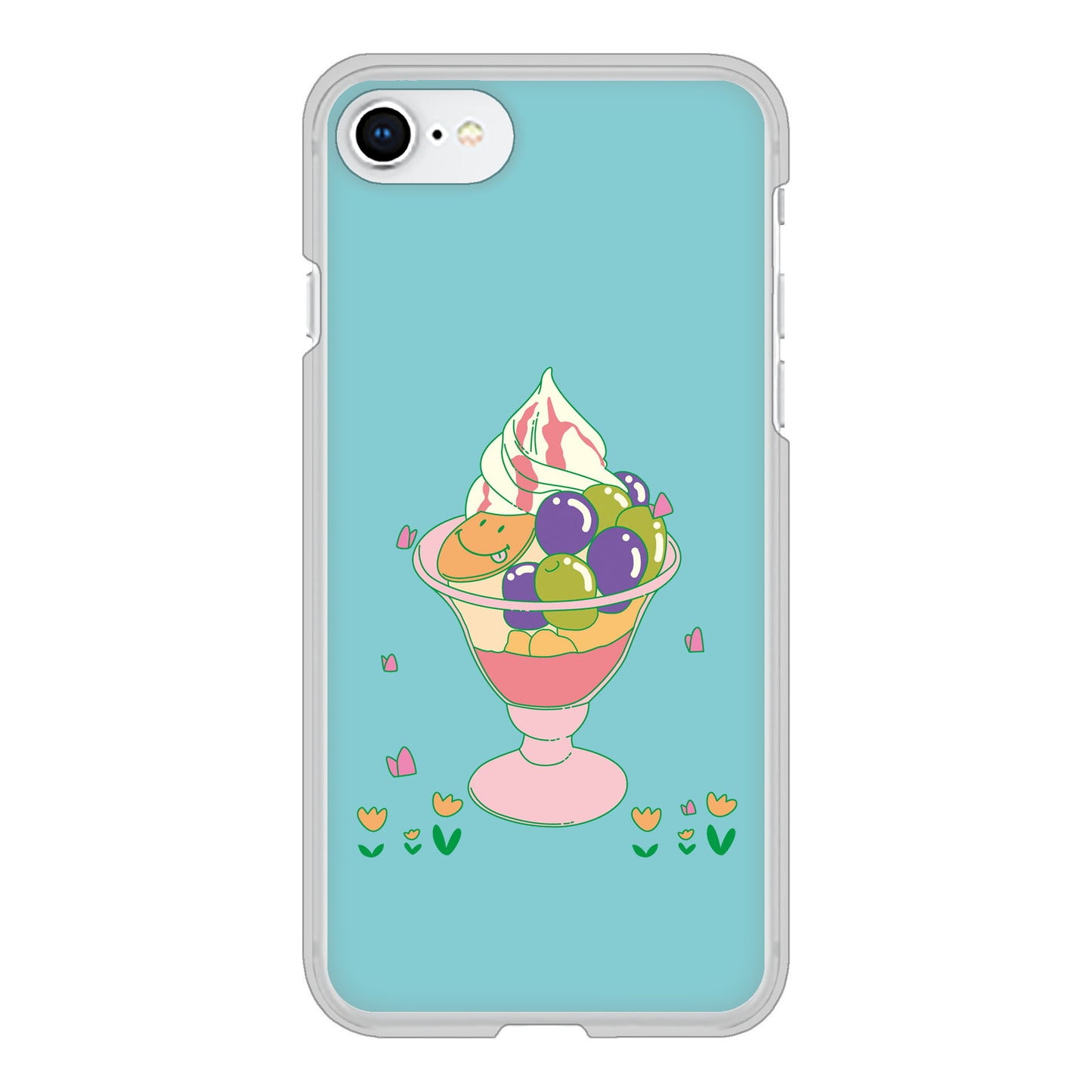 iPhone SE (第2世代) スイーツイラスト ハードケース 背面印刷