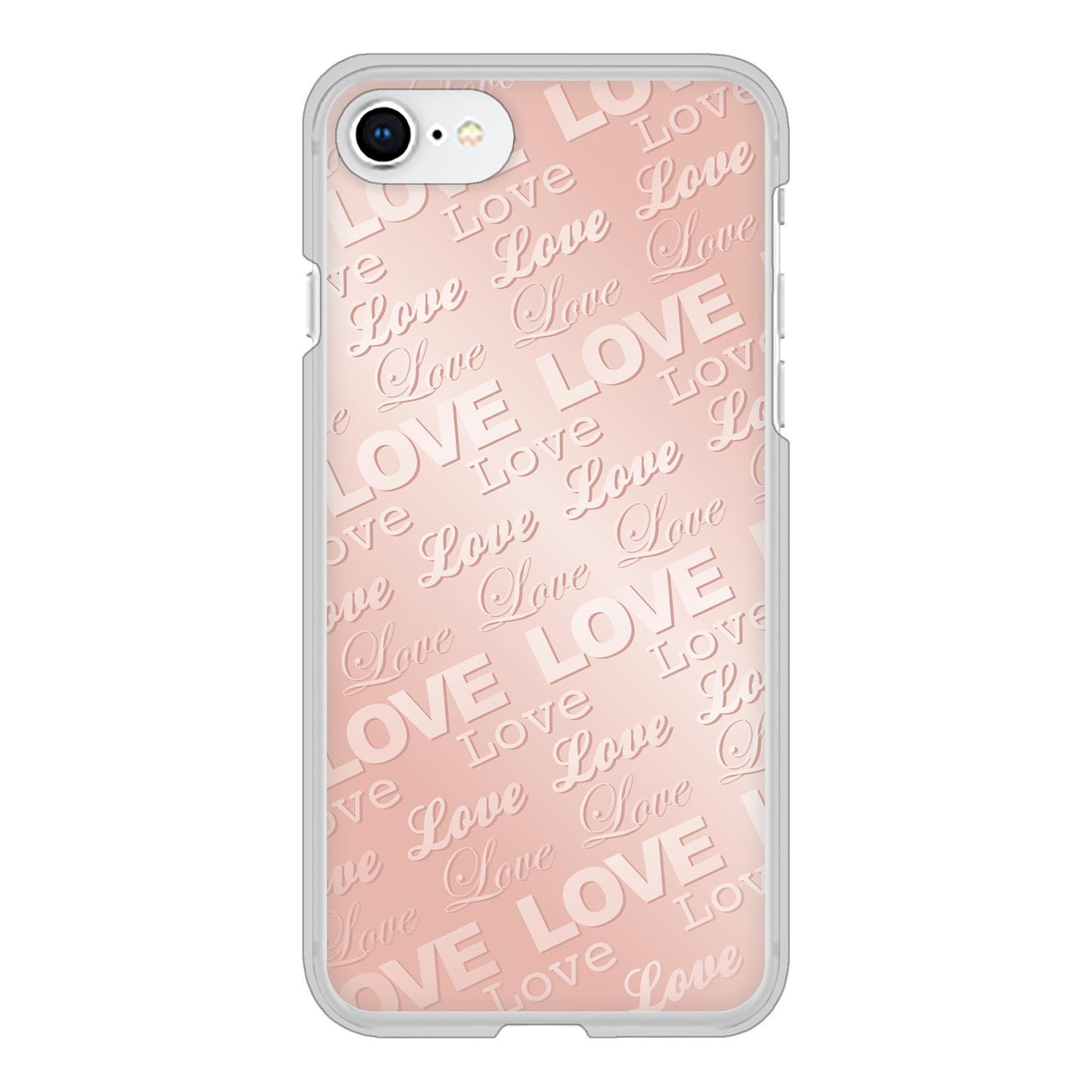 iPhone SE (第2世代) エンボス風LOVEリンク ハードケース 背面印刷