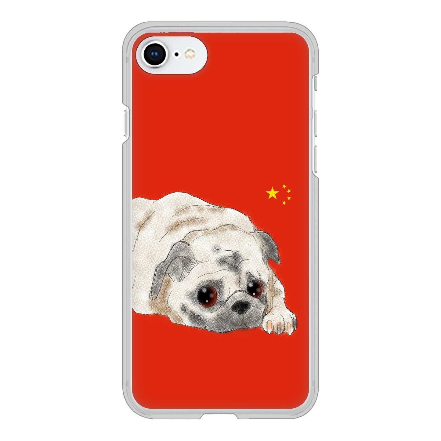 iPhone SE (第2世代) パグ ハードケース 背面印刷