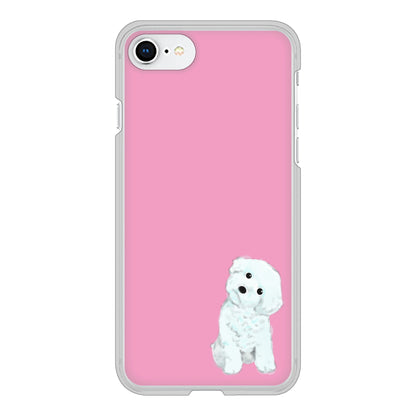 iPhone SE (第2世代) トイプードルホワイト ハードケース 背面印刷