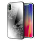 iPhone X 強化ガラス＆TPUスマホケース ガラプリ【YJ340 モノトーン 雪の結晶 】
