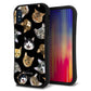 iPhone X スマホケース 「SEA Grip」 グリップケース Sライン 【SC933 ねこどっと ブラック】 UV印刷
