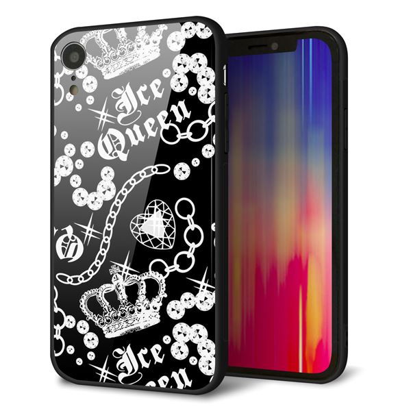 iPhone XR 強化ガラス＆TPUスマホケース ガラプリ【187 ゴージャス クラウン】