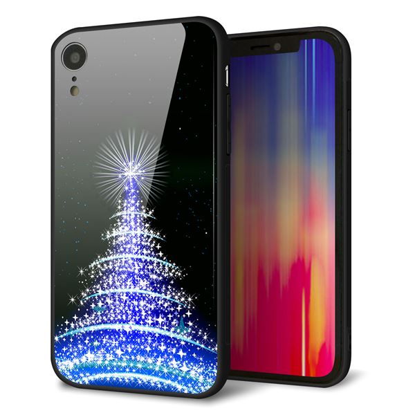iPhone XR 強化ガラス＆TPUスマホケース ガラプリ【589 ブルーライトツリー】