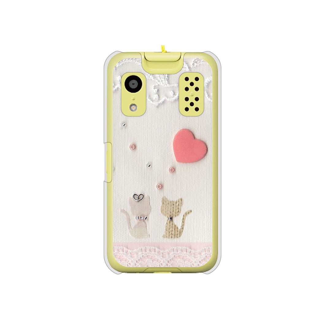 キッズケータイ KY-41C docomo 1104 クラフト写真ネコ（ハートM） ハードケース 背面印刷