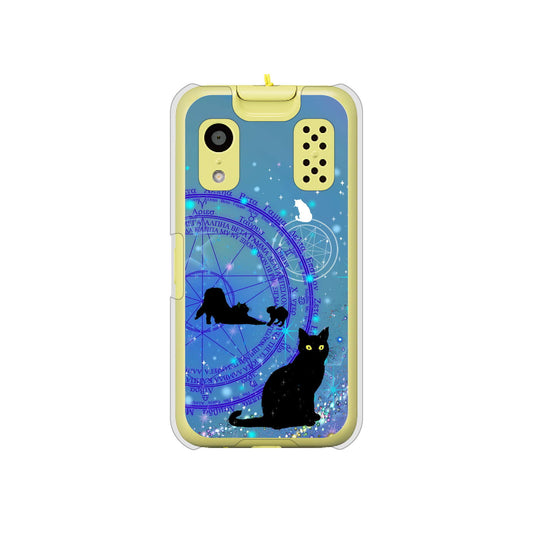 キッズケータイ KY-41C docomo YJ327 魔法陣猫 キラキラ かわいい ハードケース 背面印刷