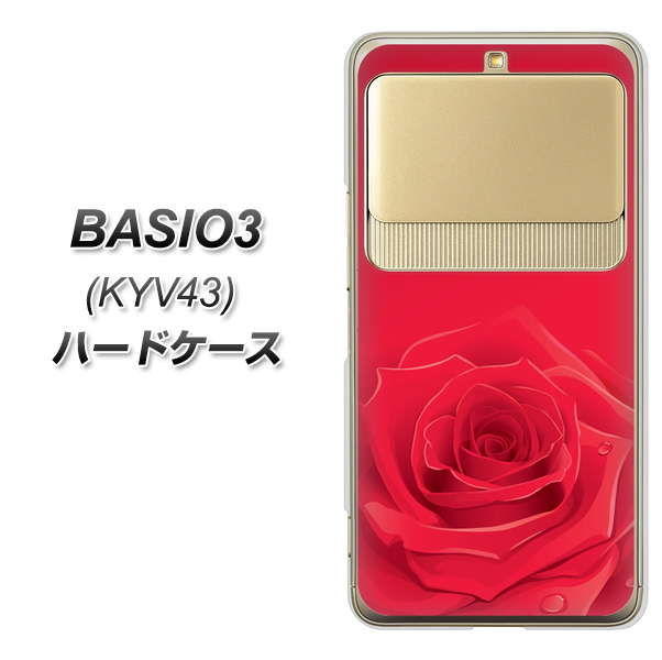 BASIO3 au KYV43 395 赤いバラ ハードケース 背面印刷