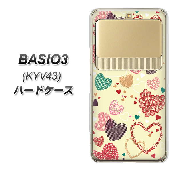 BASIO3 au KYV43 480 素朴なハート ハードケース 背面印刷
