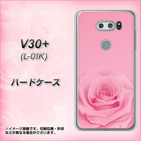 V30+ L-01K docomo 401 ピンクのバラ ハードケース 背面印刷