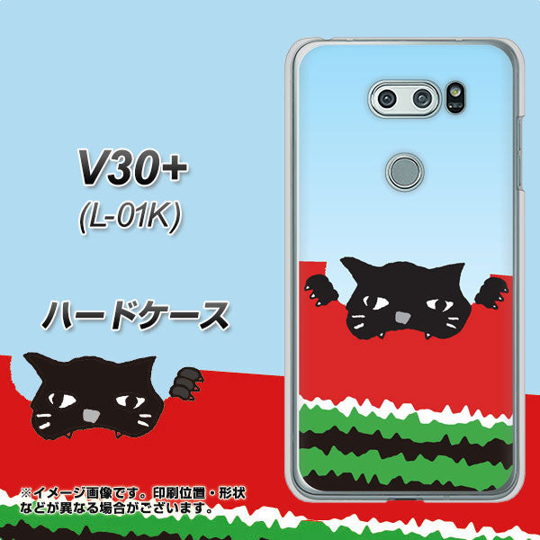 V30+ L-01K docomo IA815 すいかをかじるネコ(大) ハードケース 背面印刷