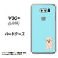 V30+ L-01K docomo YJ062 トイプードルアプリコット（ブルー） ハードケース 背面印刷