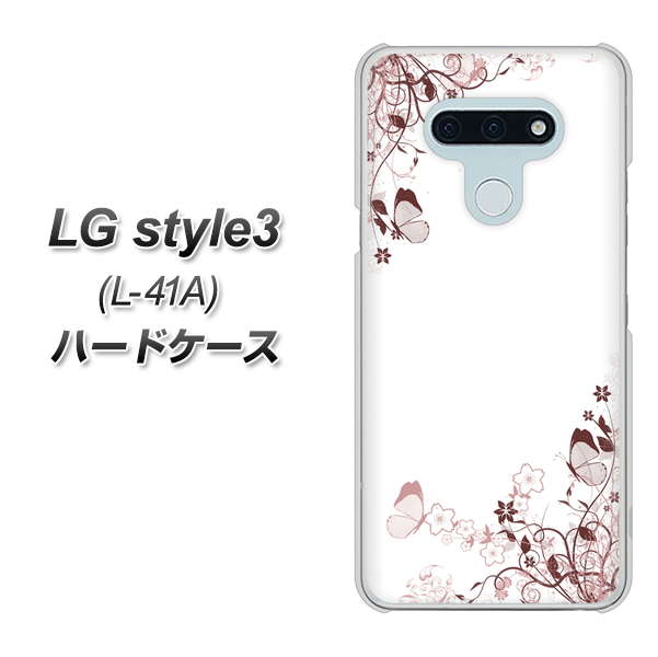 LG style3 L-41A docomo 142 桔梗と桜と蝶 ハードケース 背面印刷