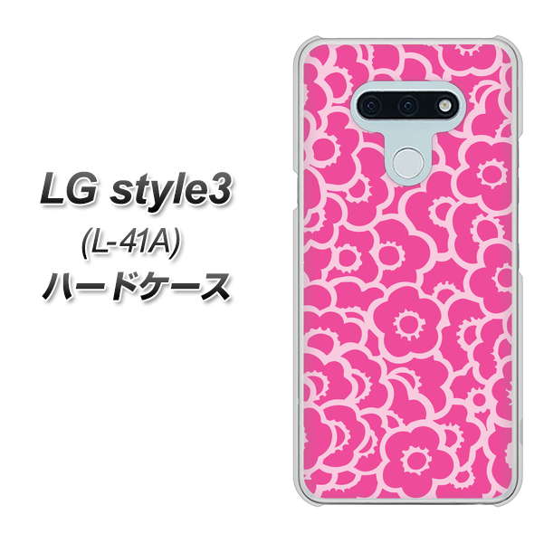 LG style3 L-41A docomo 716 ピンクフラワー ハードケース 背面印刷