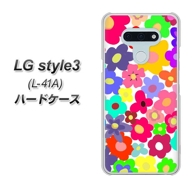 LG style3 L-41A docomo 782 春のルーズフラワーWH ハードケース 背面印刷