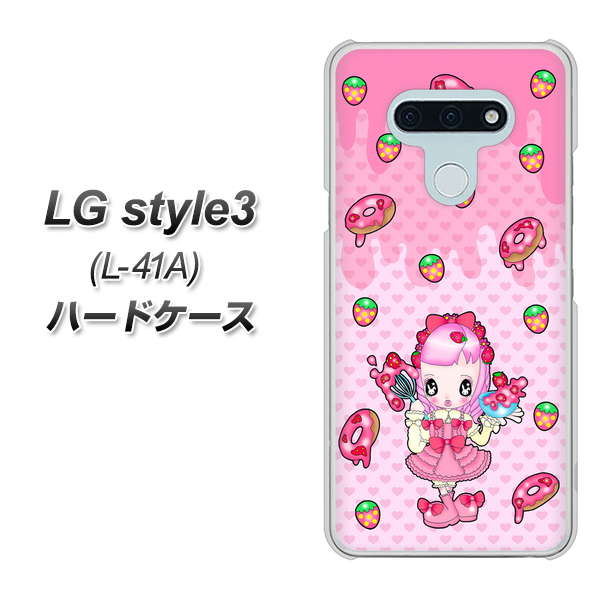 LG style3 L-41A docomo AG816 ストロベリードーナツ（水玉ピンク） ハードケース 背面印刷