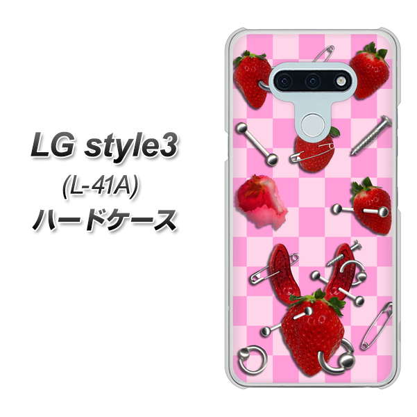 LG style3 L-41A docomo AG832 苺パンク（ピンク） ハードケース 背面印刷