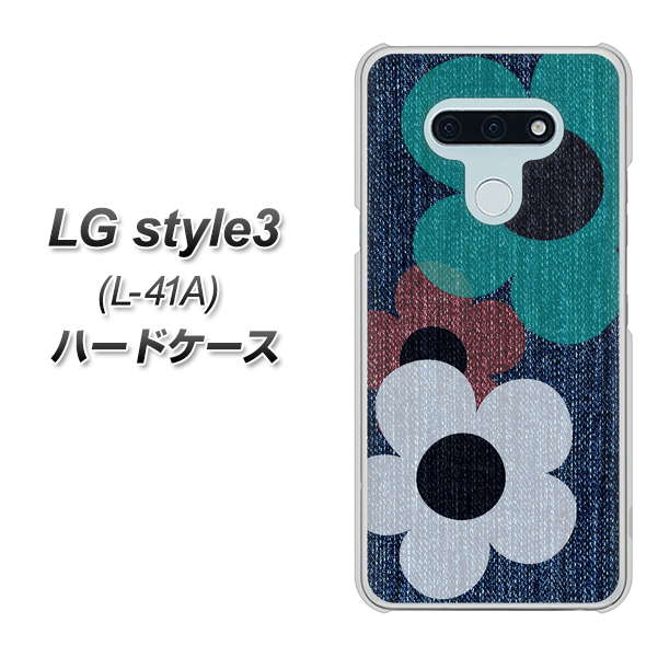 LG style3 L-41A docomo EK869 ルーズフラワーinデニム風 ハードケース 背面印刷
