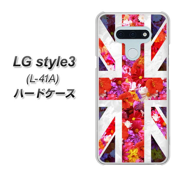 LG style3 L-41A docomo SC801 ユニオンジャック リアルフラワー ハードケース 背面印刷