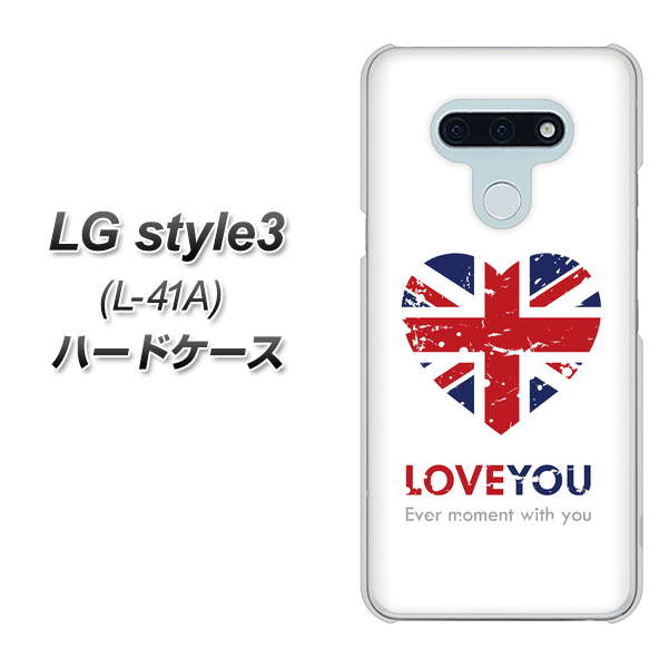 LG style3 L-41A docomo SC803 ユニオンジャック ハートビンテージ ハードケース 背面印刷