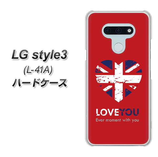 LG style3 L-41A docomo SC804 ユニオンジャック ハートビンテージレッド ハードケース 背面印刷