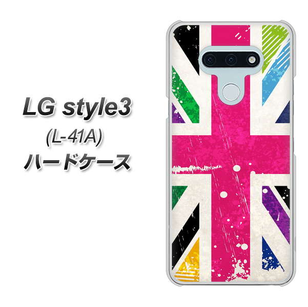 LG style3 L-41A docomo SC806 ユニオンジャック ピンクビンテージ ハードケース 背面印刷