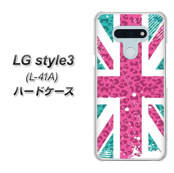 LG style3 L-41A docomo SC807 ユニオンジャック ピンクヒョウ柄 ハードケース 背面印刷