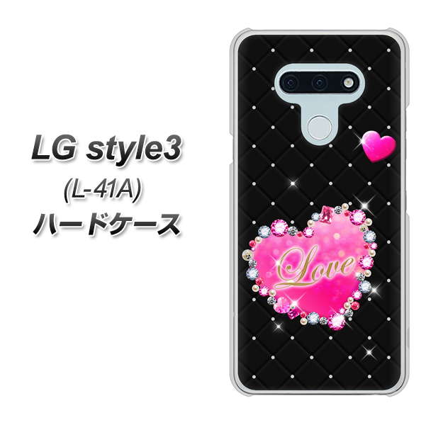 LG style3 L-41A docomo SC823 スワロデコ風プリント ハードケース 背面印刷