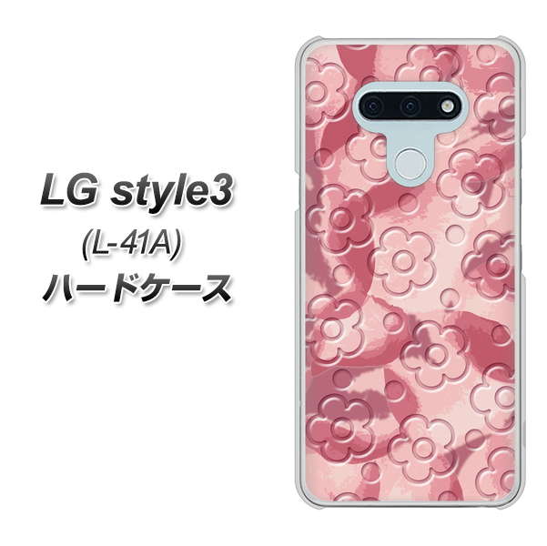 LG style3 L-41A docomo SC846 フラワーヴェルニ花ピンク（ローズヴェルール） ハードケース 背面印刷