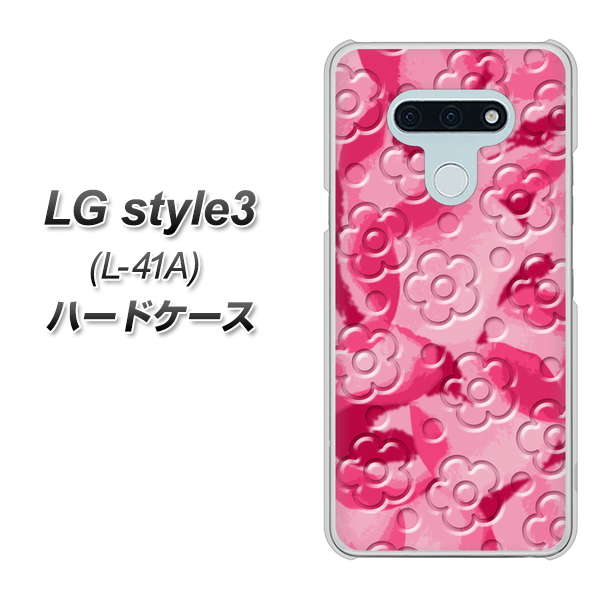 LG style3 L-41A docomo SC847 フラワーヴェルニ花濃いピンク（ローズアンディアン） ハードケース 背面印刷