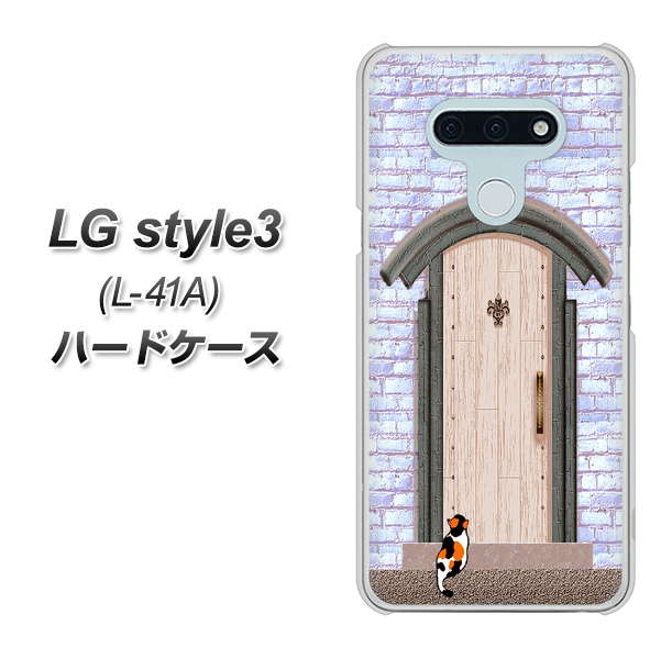 LG style3 L-41A docomo YA952 石ドア02 素材クリア ハードケース 背面印刷